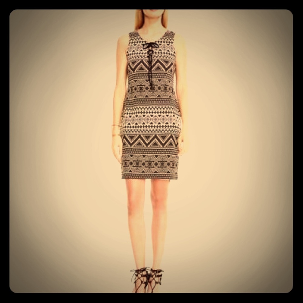Vince Camuto tribal lace-up dress